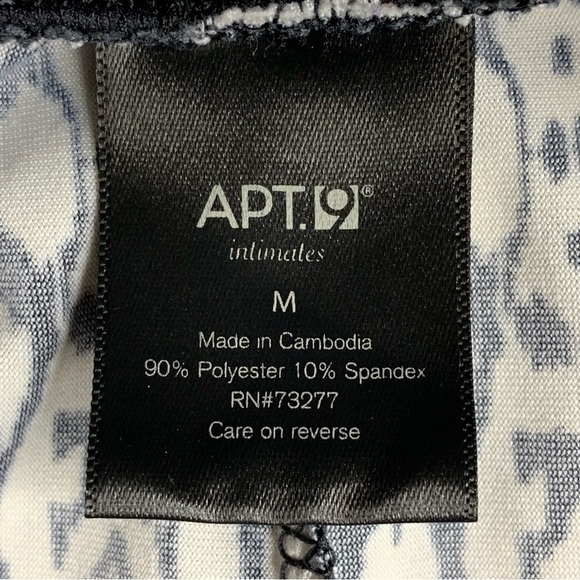 Apt 9 Black White Green Cropped Capri Pants Stretch Medium Pull On Elastic Waist - Picture 8 of 10